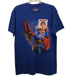 MAD T-Shirt Short Sleeve Medium New Cartoon Network Y2K Inspired Blue Unisex